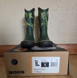 BOGS Puddle Kids' Green Camo Boots Size 8